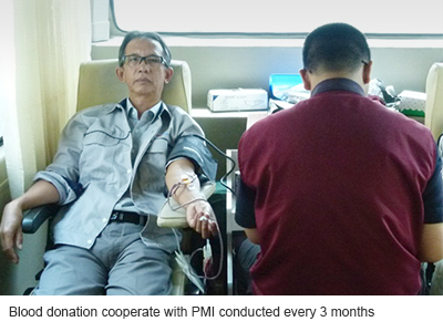Blood donation cooperate with PMI conducted every 3 months