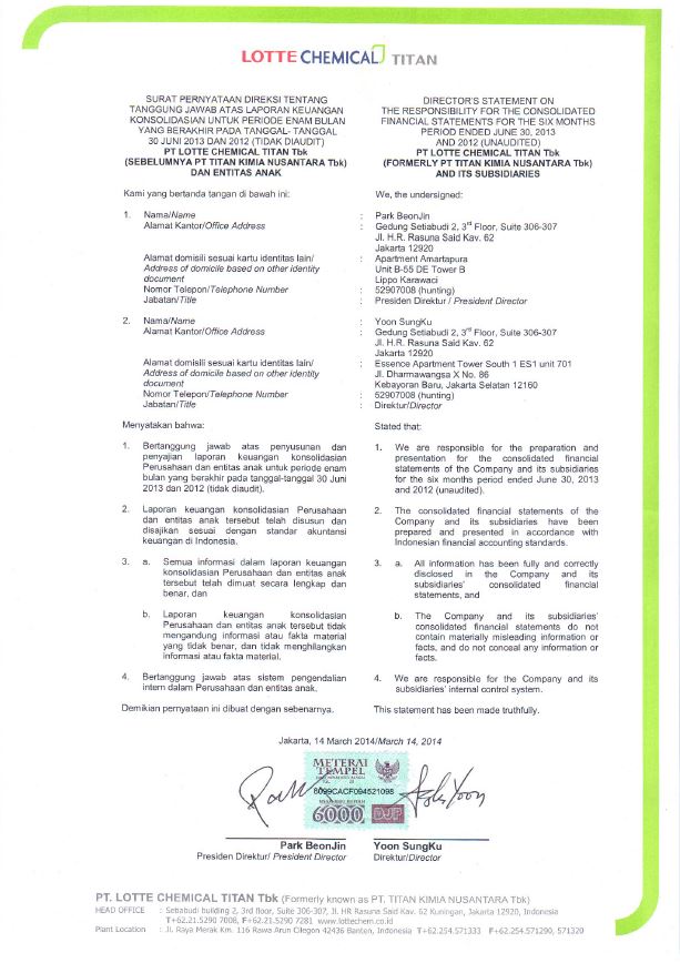 Mid Year Financial Statement-2013