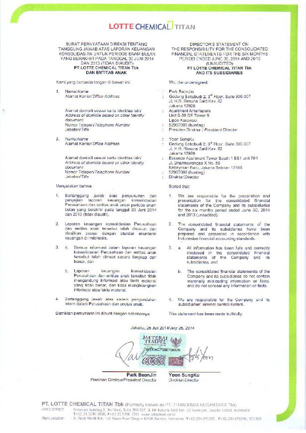 Mid Year Financial Statement-2014
