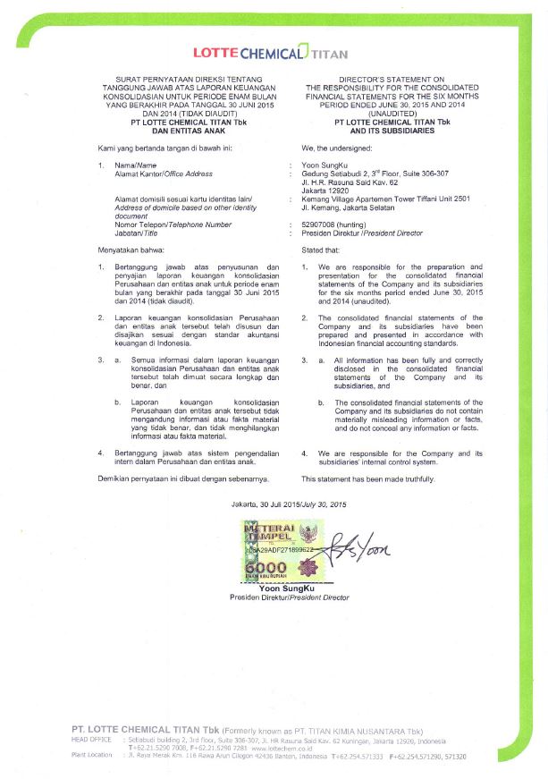 Mid Year Financial Statement-2015